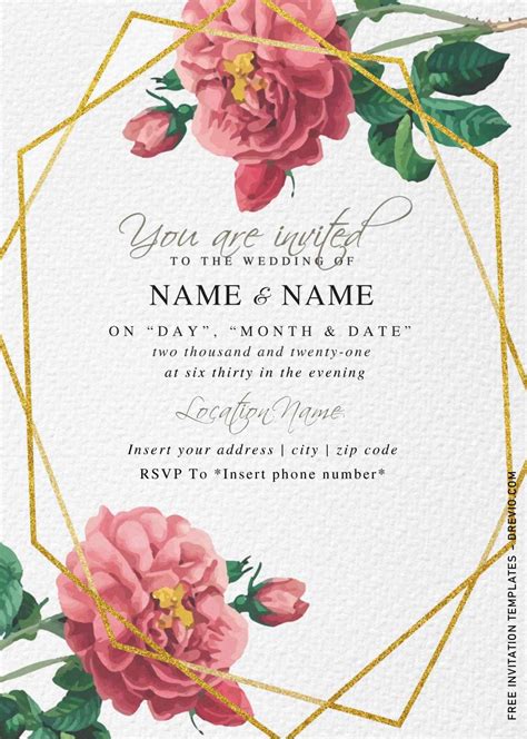 Free to customize wedding photo invitation templates.